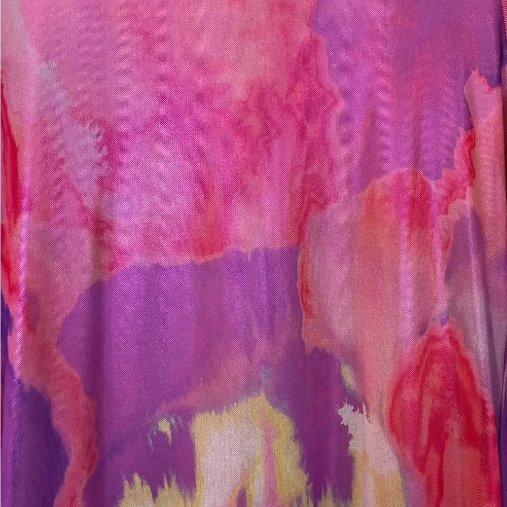AFRM Shailene Foil Long Sleeve dress in Painted Orchid - Picture 5 of 6
